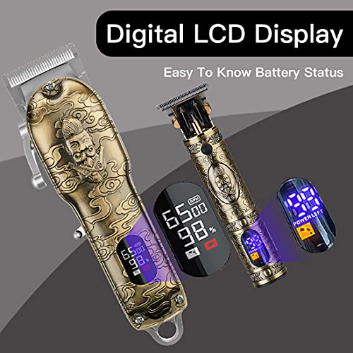 Lanumi Hair Clippers for Men Cordless Cutting T-Blade Trimmer Kit Professiona...