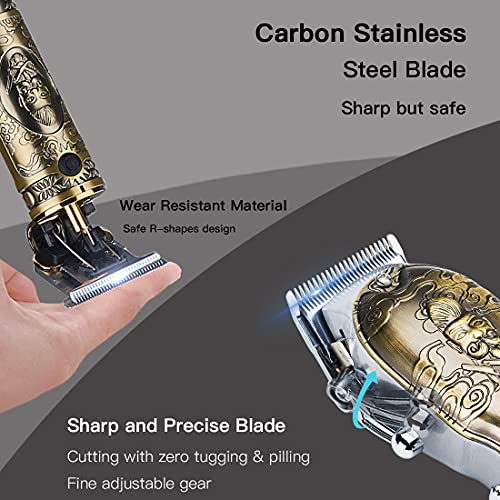 Lanumi Hair Clippers for Men Cordless Cutting T-Blade Trimmer Kit Professiona...