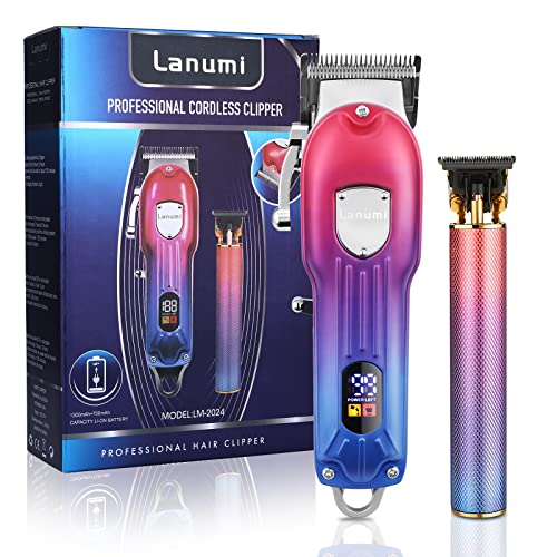 Lanumi Men Hair Clippers & Trimmers Set Cordless Barber Clipper for Hair Cutt...