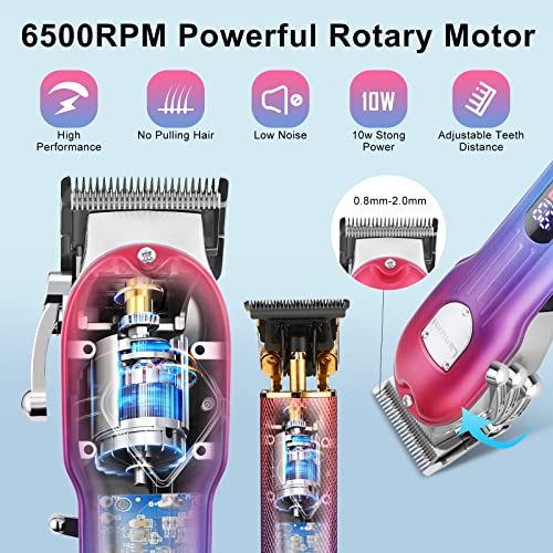 Lanumi Men Hair Clippers & Trimmers Set Cordless Barber Clipper for Hair Cutt...