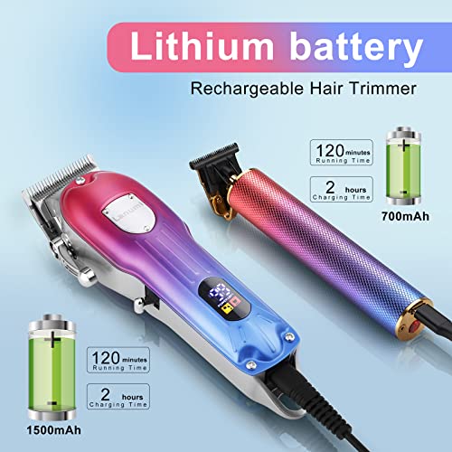 Lanumi Men Hair Clippers & Trimmers Set Cordless Barber Clipper for Hair Cutt...