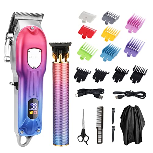 Lanumi Men Hair Clippers & Trimmers Set Cordless Barber Clipper for Hair Cutt...