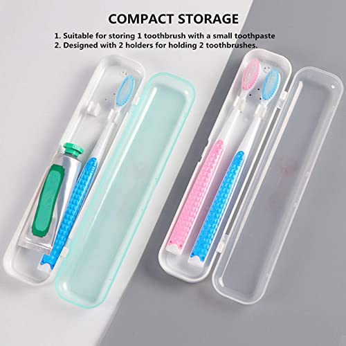 2 Pack Travel Toothbrush Case, Lapfoon Portable Toothbrush Holder, Plastic To...