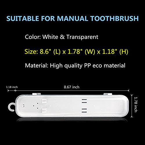 2 Pack Travel Toothbrush Case, Lapfoon Portable Toothbrush Holder, Plastic To...