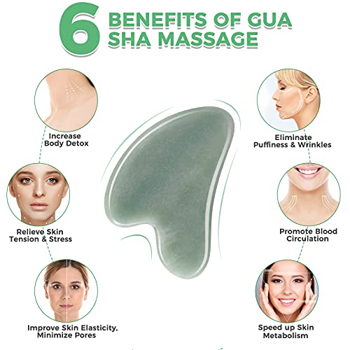 Gua Sha Guasha Facial Tools - Guasha Tool for Face Gua Sha Jade Stone Larbois...