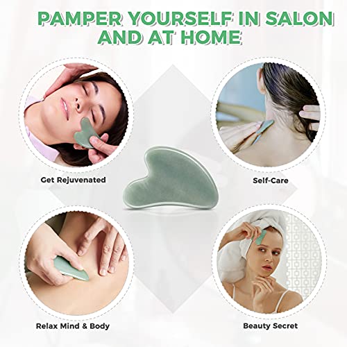 Gua Sha Guasha Facial Tools - Guasha Tool for Face Gua Sha Jade Stone Larbois...