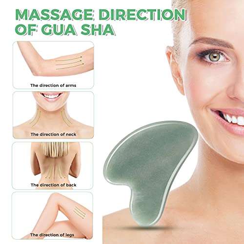 Gua Sha Guasha Facial Tools - Guasha Tool for Face Gua Sha Jade Stone Larbois...