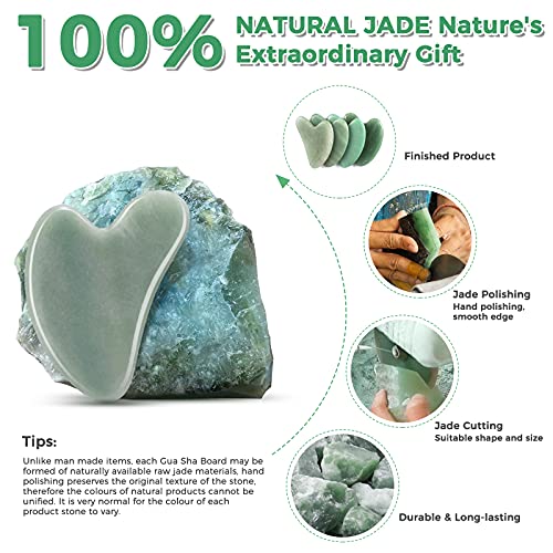 Gua Sha Guasha Facial Tools - Guasha Tool for Face Gua Sha Jade Stone Larbois...