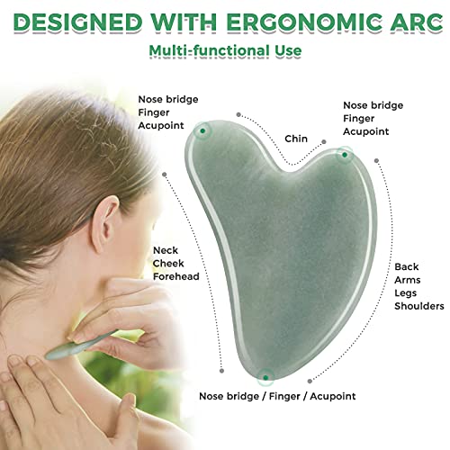 Gua Sha Guasha Facial Tools - Guasha Tool for Face Gua Sha Jade Stone Larbois...