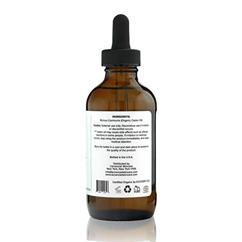 Organic Castor Oil (4 oz.) by L'arcenciel Skincare. 100% Pure and USDA Certif...