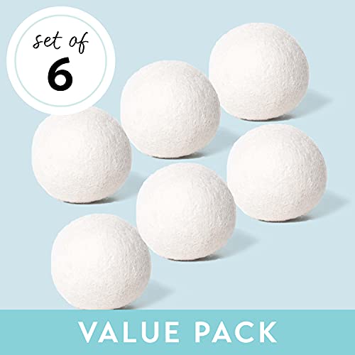 Wool Dryer Balls 6-Pack, XL Size, 100% New Zealand Wool, Reusable and Handmad...