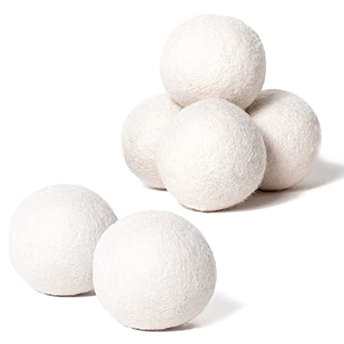 Wool Dryer Balls 6-Pack, XL Size, 100% New Zealand Wool, Reusable and Handmad...