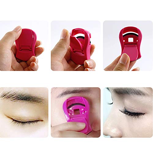 2 Pieces Mini Eyelash Curlers Portable Lash Curlers Travel Plastic Eyelash Cu...