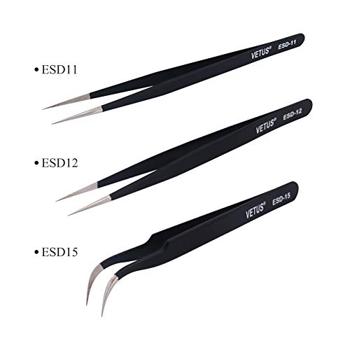 LASHVIEW Vetus Anti-static ESD Curved Pointed Perfect Craft Fine Angled Remov...