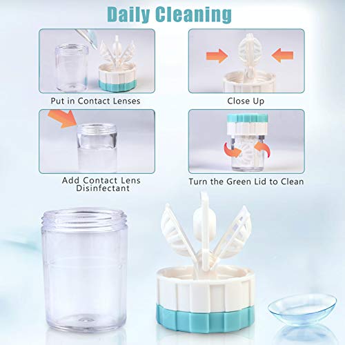 Contact Lens Travel Kit with Cleaner Washer, Portable Contact Box with Mirror...