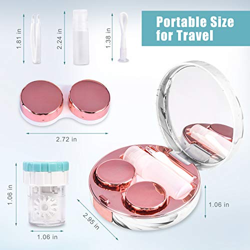 Contact Lens Travel Kit with Cleaner Washer, Portable Contact Box with Mirror...