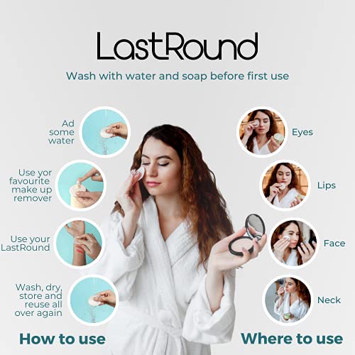 LastRound Reusable Cotton Rounds by LastObject - 7 Cotton Pads Equivalent of ...