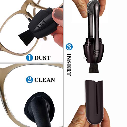 LATEFV, Black ,3 Count (Pack of 1) Eyeglass Cleaner Tool (3pc), Carbon Eyegla...