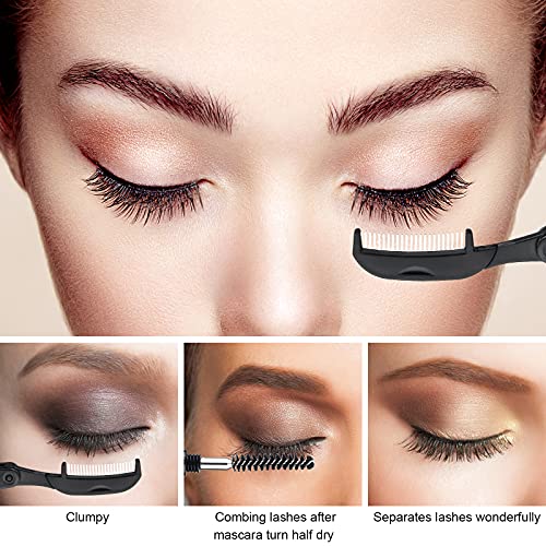 4D Silk Fiber Lash Mascara Black Waterproof with Foldable Eyelash Comb, Hypoa...