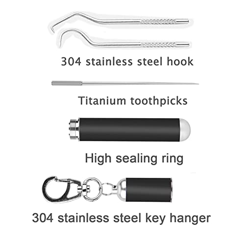 Lattliv 8 Pieces Portable Stainless Steel Toothpicks Holder Metal Reusable Ti...