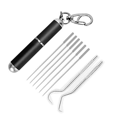 Lattliv 8 Pieces Portable Stainless Steel Toothpicks Holder Metal Reusable Ti...
