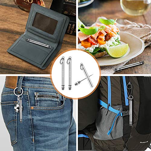 Lattliv Portable Titanium Toothpicks Holder, 2 Pieces Stainless Steel Metal T...