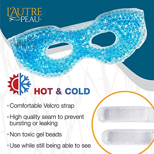 USA Merchant - 2 Redesigned Therapeutic Spa Gel Bead Eye Masks - Hot/Cold Reu...