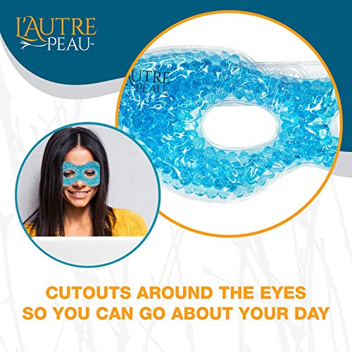 USA Merchant - 2 Redesigned Therapeutic Spa Gel Bead Eye Masks - Hot/Cold Reu...