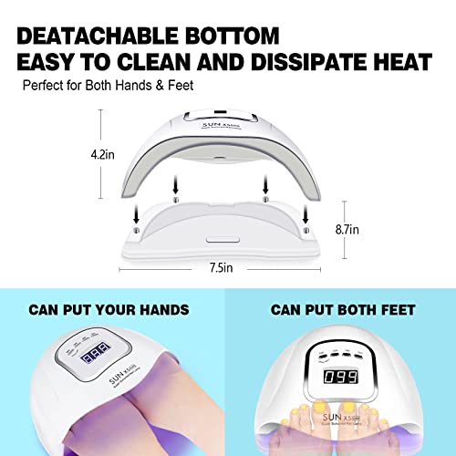 150W UV LED Nail Lamp, Professional Nail Dryer Gel Nail Polish Fast Curing Li...