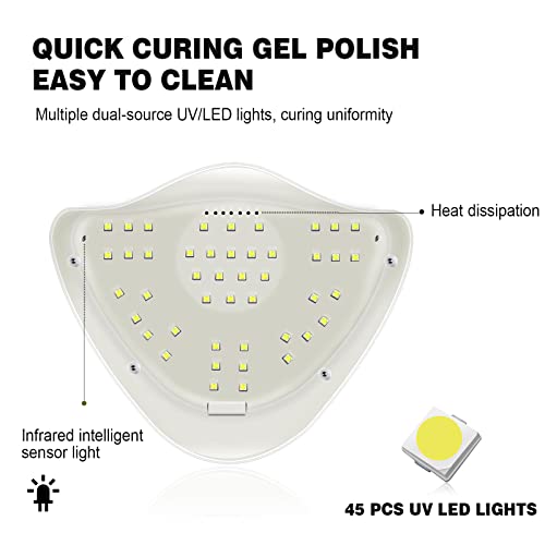 150W UV LED Nail Lamp, Professional Nail Dryer Gel Nail Polish Fast Curing Li...