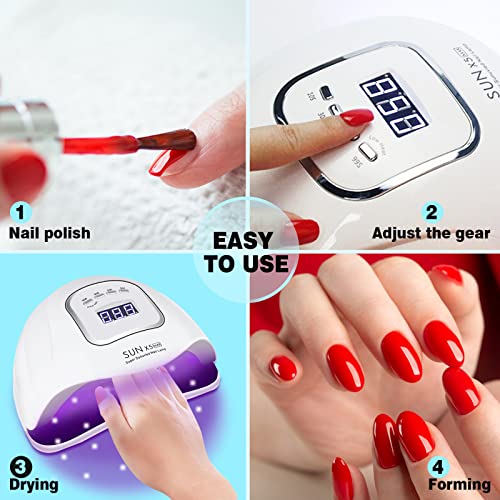 150W UV LED Nail Lamp, Professional Nail Dryer Gel Nail Polish Fast Curing Li...