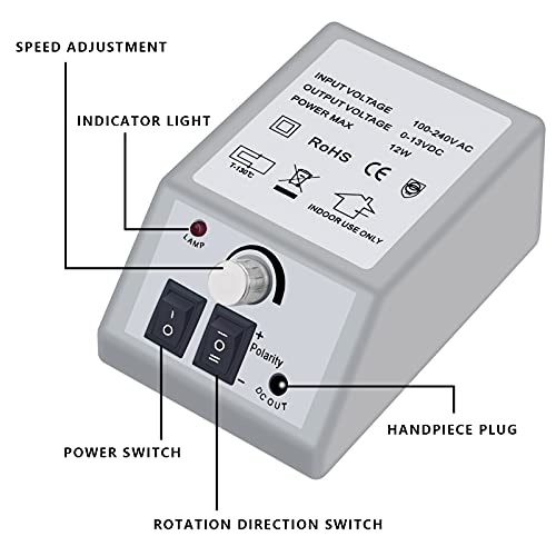 Professional Electric Nail Drill Machine Nails File Manicure Set Low Noise Vi...