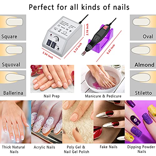 Professional Electric Nail Drill Machine Nails File Manicure Set Low Noise Vi...