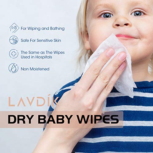 Soft Extra Thick Disposable Fast Dry Wipes, Daily Facial Cleansing Cloths,Dry...