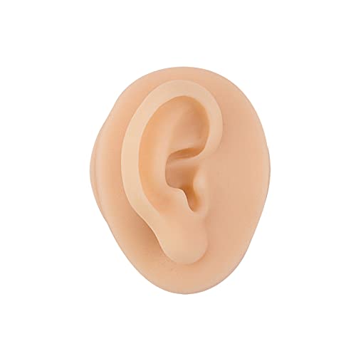 LaVeesis Silicone Ear Model (Right) with Acrylic Stand, Flexible Ear Mold for...