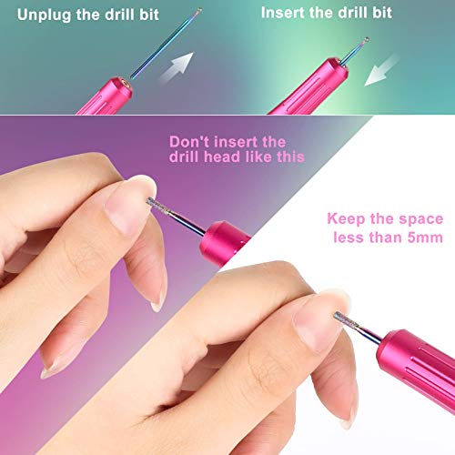 Electric Nail Drill Machine Kit, Lavinda Aurora Portable Upgraded USB Efile S...