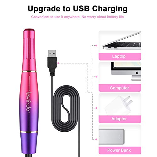 Electric Nail Drill Machine Kit, Lavinda Aurora Portable Upgraded USB Efile S...
