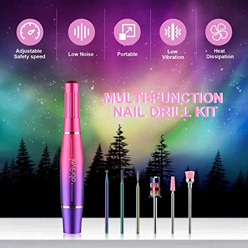 Electric Nail Drill Machine Kit, Lavinda Aurora Portable Upgraded USB Efile S...