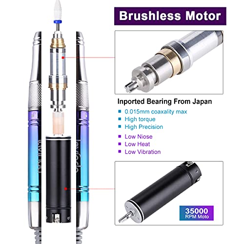 Professional Rechargeable Nail Drill Machine, Lavinda Cordless 35,000RPM Skys...