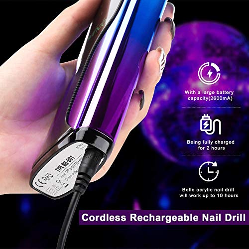 Professional Rechargeable Nail Drill Machine, Lavinda Cordless 35,000RPM Skys...