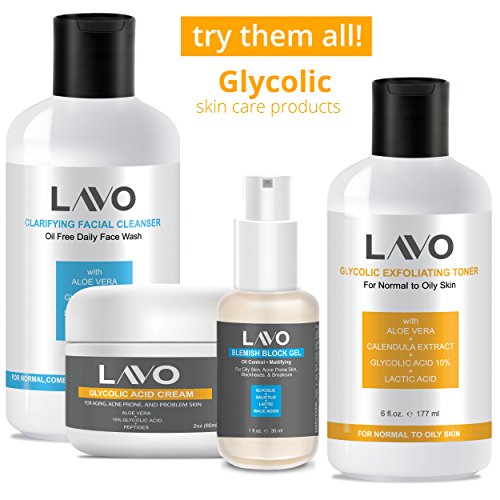 Glycolic Acid Toner 10% by LAVO - Facial Astringent for Oily, Problem, & Acne...