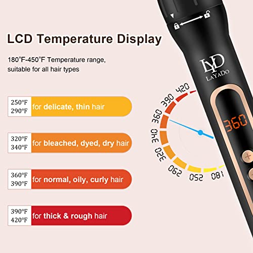 LAYADO 5 in 1 Curling Iron, Curling Wand Set with Hair Straightener Brush, In...