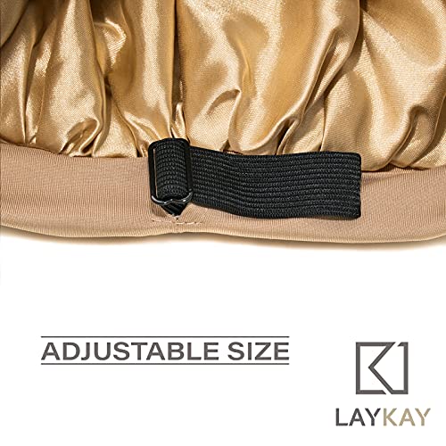 Satin Bonnet Adjustable Head Size Sleep Silk Bonnet for Women & Men Double La...
