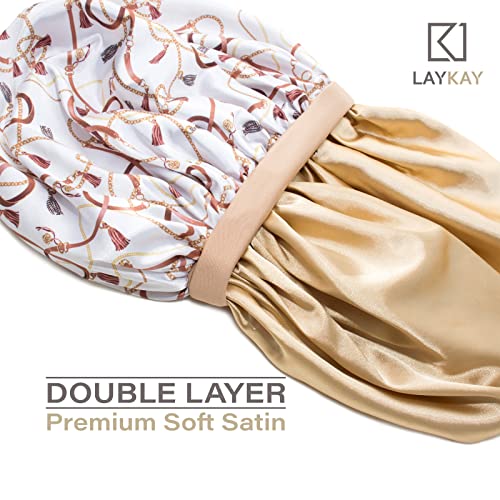 Satin Bonnet Adjustable Head Size Sleep Silk Bonnet for Women & Men Double La...