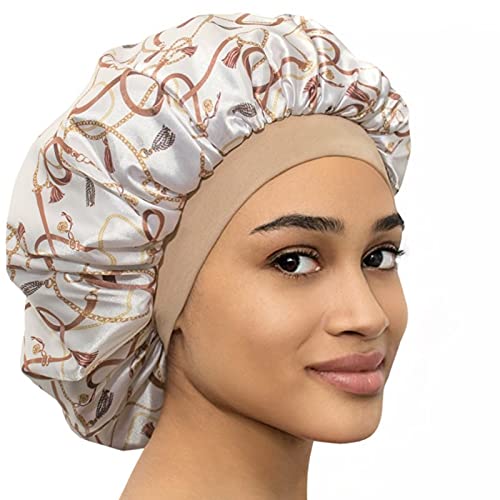 Satin Bonnet Adjustable Head Size Sleep Silk Bonnet for Women & Men Double La...