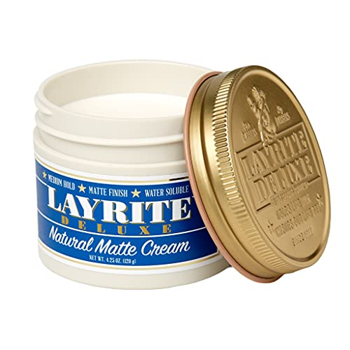 Layrite Natural Matte Cream, Basic, White, Mild Cream Soda, 4.25 Oz