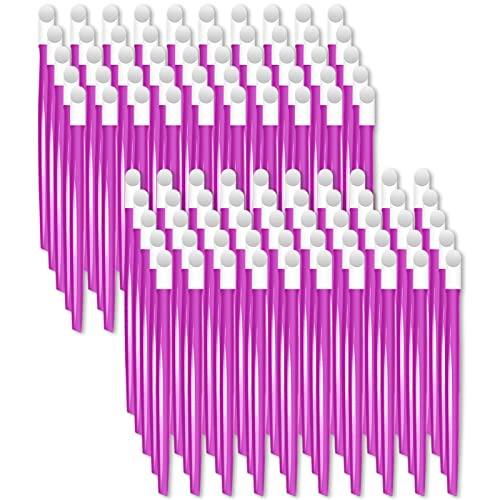 Laza 100 Pcs Plastic Handle Cuticle Pusher Rubber Tipped Nail Cleaner Manicur...