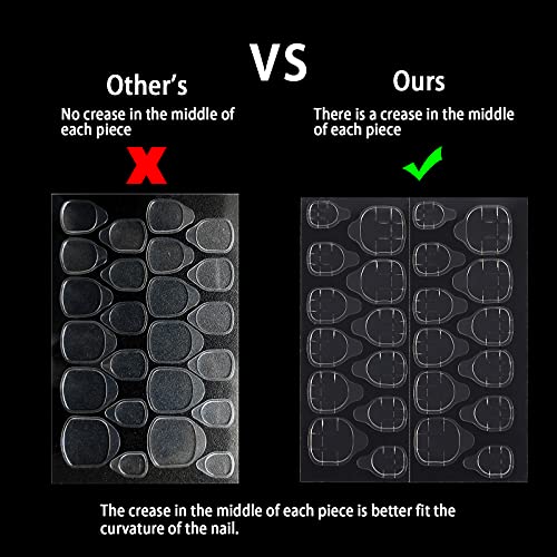 Laza 240pcs Ultrathin Breathable Adhesive Tabs Fake Nail Glue Sticker 10 Shee...