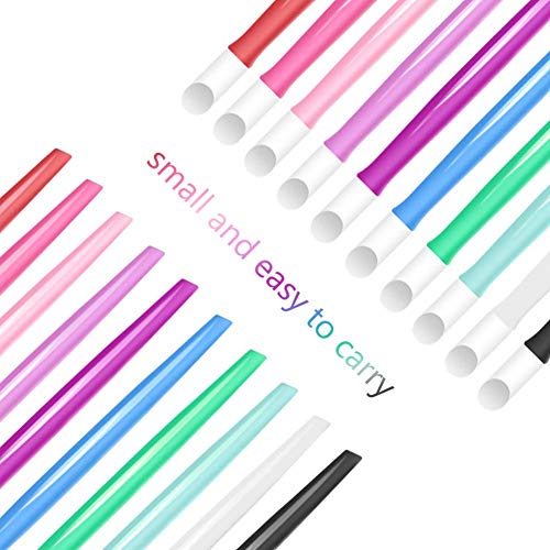 Laza 50 Pcs Colorful Plastic Handle Cuticle Pusher Rubber Tipped Nail Cleaner...