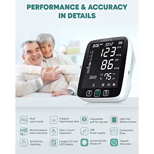 All New 2022 LAZLE Blood Pressure Monitor - Automatic Upper Arm Machine & Acc...